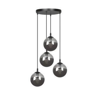 Wonderlamp L&aacute;mpara colgante de metal con 4 cristales gris ajustable en altura