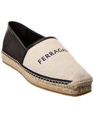 Ferragamo Dnu Pack Ferragamo Collapsible Canvas & Leather Espadrille