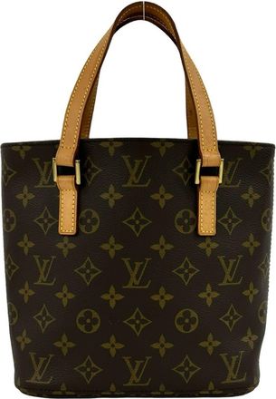Louis Vuitton Brown Leather Pvc Handbag Tote Bag (Pre-Owned)