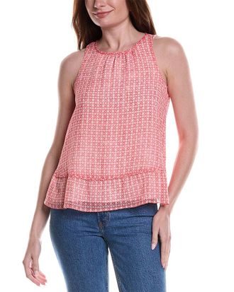 Vince Camuto Halter Neck Shell Peplum Tank Top