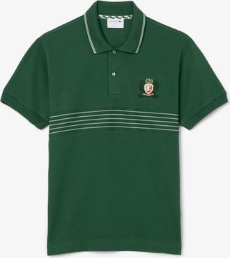 Lacoste Mens Fit L.12.12 Embroidered Shield Polo Shirt in Green - Size X-Small