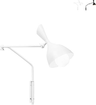 Luce-Ambiente-Design Aplique De Metal Con Pantalla Orientable Estilo Industrial Morgan - Blanco