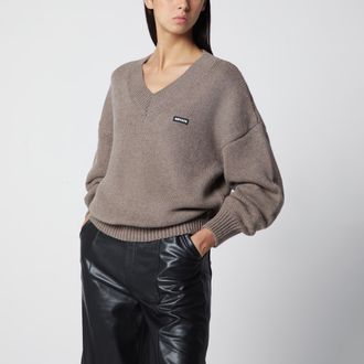 Rotate Maglione con scollo a V in lana e cashmere