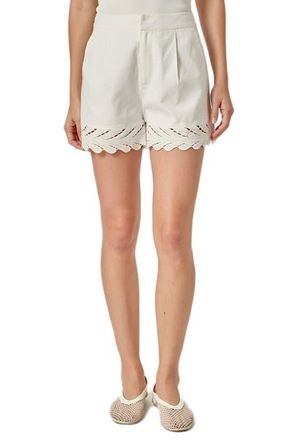 English Factory Embroidered Linen & Cotton Shorts in Off White at Nordstrom, Size X-Small