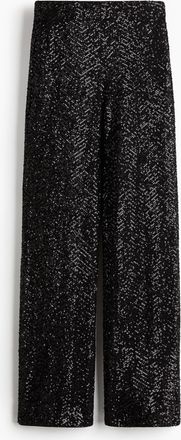 H&M Paillettenhose - Schwarz