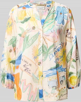 Smith & Soul Regular Fit Hemdbluse mit Tunikakragen und 3/4-Arm in Weiss, Größe XXL