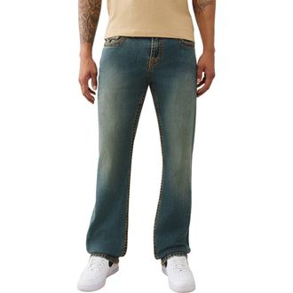 True Religion Ricky Super T Flap Straight Jeans in Sepia Dawn Medium Wash at Nordstrom, Size 30