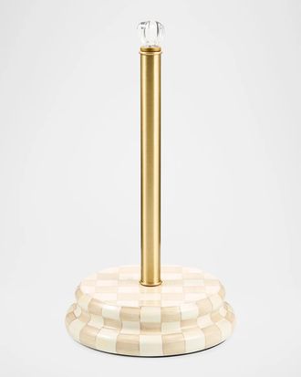 MacKenzie-Childs Mocha Check Paper Towel Holder