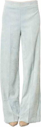 D.exterior Soft Corduroy Wide Leg Pants In Aqua Blue