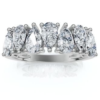 Pompeii3 1 1/5Ct Pear Shape Diamond Wedding Anniversary Ring 14k Gold Lab Grown EF/VS