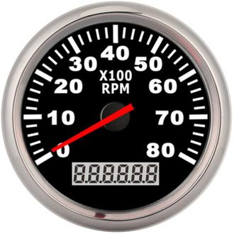 OEM Tac&oacute;metro Impermeable, Tac&oacute;metro Digital De 85 Mm Con Aguja, Indicador De 8000 Rpm, Retroiluminaci&oacute;n Led Roja, Contador De Horas Marino Impermeable Pa