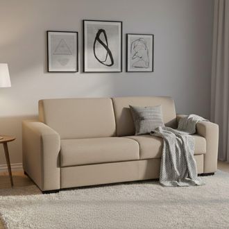 Dmora Talamo Italia - Sofa Cama Aleida, Sof&aacute; De 2 Plazas, 100% Made In Italy, Sof&aacute; De Sal&oacute;n Con Apertura Giratoria, En Tela Acolchada, Con Reposabrazos Est&aacute;
