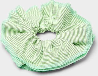 Simons Womens Large vacation stripe ruffled scrunchie