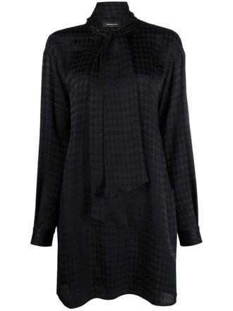 Fabiana Filippi houndstooth-print minidress - women - Silk/Acetate/Polyester - 38 - Blue