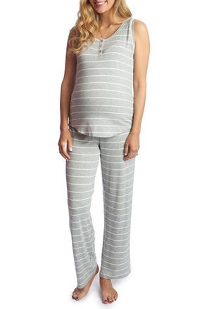 Everly Grey Joy During & After 2-Piece Maternity/Nursing Sleep Set in Heather Grey at Nordstrom, Size X-Small