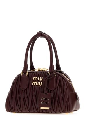 Miu Miu Womens Burgundy Nappa Leather Arcadie Handbag Bordeaux Borse A Mano Bag