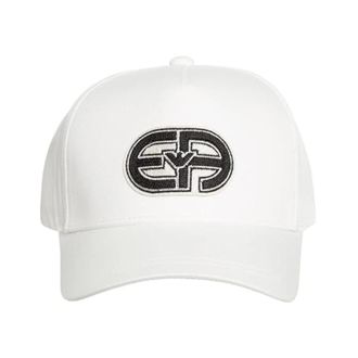Emporio Armani Witte Baseballpet met Logopatch - Heren - Petten - Wit - ONE Size - Katoen - Accessoires