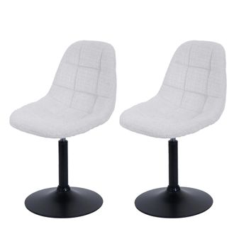 Hhg [nunca Usado] Lote De 2 Sillas De Comedor Hhg-837, Silla De Cocina Silla Giratoria, Acero Mvg Tela/textil Chenilla (465g/m&sup2;), Crema