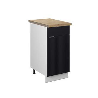 Vicco Mueble Bajo De Cocina Fame-line, Rayas Negras, 40 Cm, Et Roble Vicco