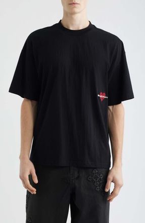 Ksubi HBL Ekcess Oversize Embroidered T-Shirt in Black at Nordstrom, Size Xx-Large