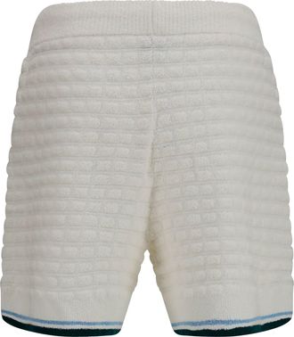 Casablanca Mens Boucl&eacute; Tennis Shorts White Cotton; Nylon; Elastane Bermuda