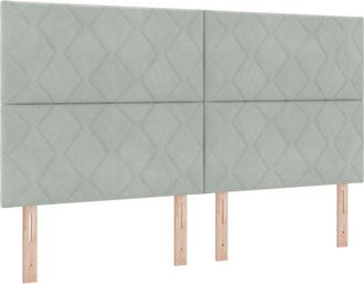 vidaXL Led Headboard with led Strip Lights Light grey 180 cm Velvet Vidaxl