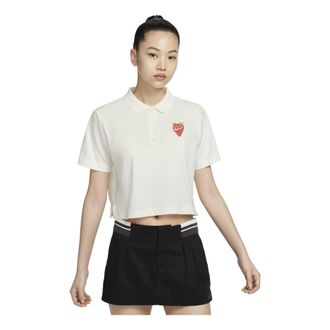 Nike (WMNS) Nike Graphic Polo Shirt White Red HQ1199-133