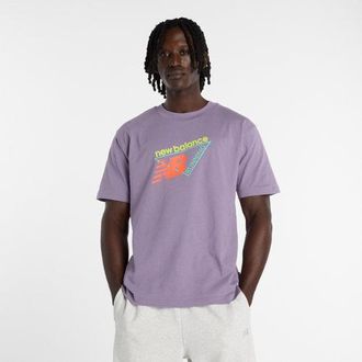 New Balance Uomo Classic Tri-Logo T-Shirt in Viola, Cotone, Taglia 2XL