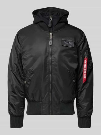 Alpha Industries Alpha Industries Bomberjacke mit Kapuze und Label-Stitching in Black, Größe S