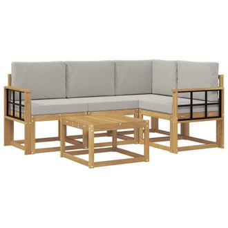 vidaXL Conjunto De Sof&aacute;s De Exterior 5 Pcs Blanco Y Gris Claro Vidaxl