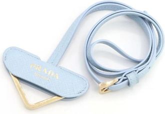 Prada Pre-owned Accessories, female, Blue, Size: ONE SIZE Pre-owned Leather Key-holder