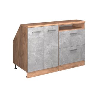 Vicco Conjunto De Armarios Para Techo Inclinado Rion, Hormig&oacute;n, 120 Cm Lote De 2 Carcasas De Armario 60 Cm De Profundidad, Vicco