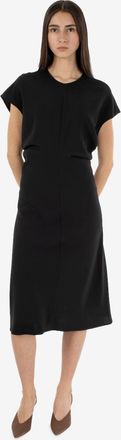 Patrizia Pepe Abito midi fluido in twill black