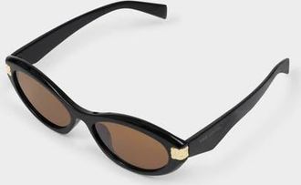 Katie Loxton Bordeaux Slim Oval Sunglasses in Black at Nordstrom