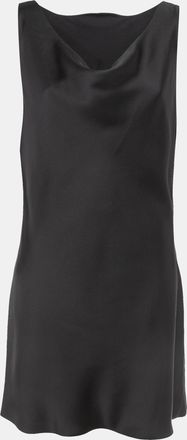 Norma Kamali Black Satin Cowl Neck Mini Dress