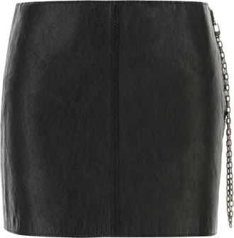Alexander Wang Low-Rise Leren Minirok - Dames - Leren & Su&egrave;de rokken - Zwart - M - Leer - Rokken