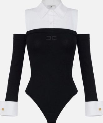 Elisabetta Franchi Viscose And Poplin Bodysuit
