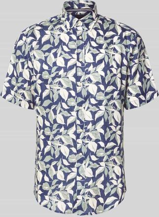 Christian Berg Regular Fit Freizeithemd aus Leinen mit Button-Down-Kragen in Marine, Gr&ouml;&szlig;e 3XL