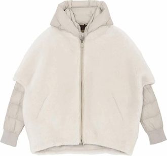 Moorer Womens Layered Down Jacket In Mandorla