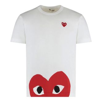 Comme Des Gar&ccedil;ons T-Shirts, male, White, Size: 2XL Half Heart T-shirt