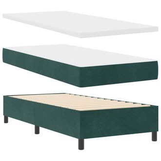 vidaXL Vidaxl - Cama Tipo Box Spring Verde Oscuro 100 X 200 Cm Terciopelo