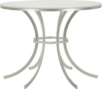 Mauro Ferretti Mesa de comedor de metal plateado y mármol cm ø 100x76,5