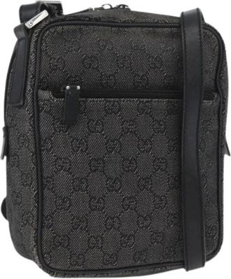 Gucci Pre-owned Vintage Canvas Schoudertas - Dames - Vintage Schoudertas - Zwart - ONE Size - Leer - Vintage