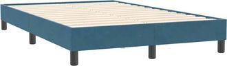vidaXL Cama Box Spring Sin Colch&oacute;n Terciopelo Azul Oscuro 120x210 Cm Vidaxl