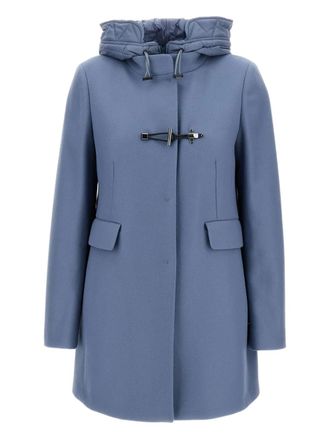 Fay hooded toggle coat - women - Polyamide/Virgin Wool - M - Blue