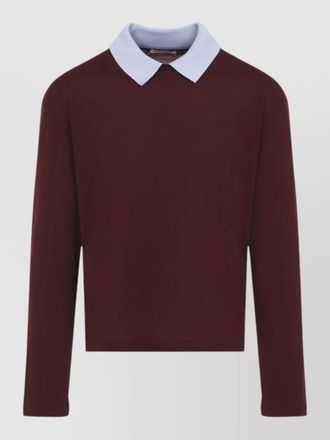 Jil Sander wool knit long-sleeve polo shirt