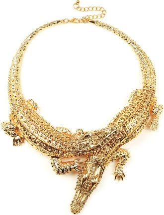Eye Candy Los Angeles The Luxe Collection See You Later Alligator Collar Necklace in Gold at Nordstrom Rack