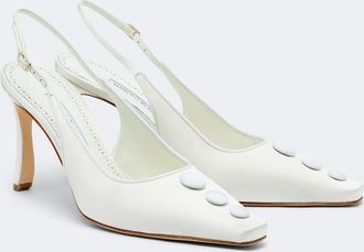 Manolo Blahnik Alexa satin slingback pumps