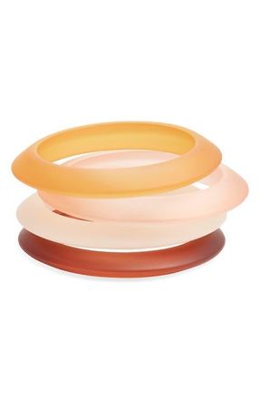 Open Edit Set of 4 Ombr&eacute; Resin Bangle Bracelets in Sunset Ombre at Nordstrom
