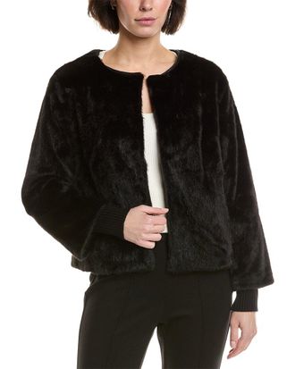 T Tahari Vegan-Fur Jacket
